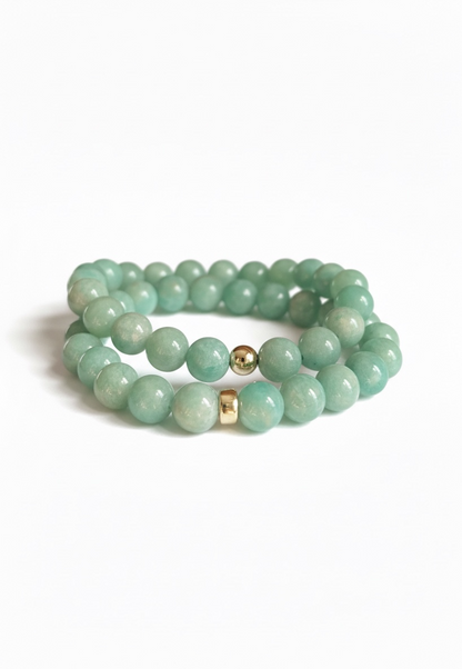 Gold + Amazonite Stretch Bracelet