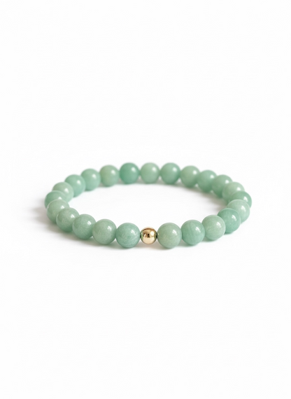 Gold + Amazonite Stretch Bracelet