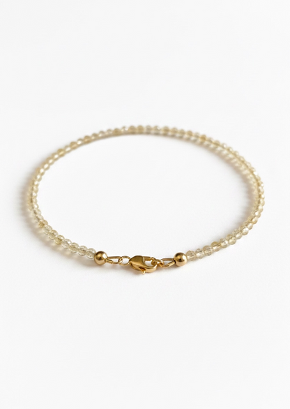 Adjustable Faceted Citrine Anklet