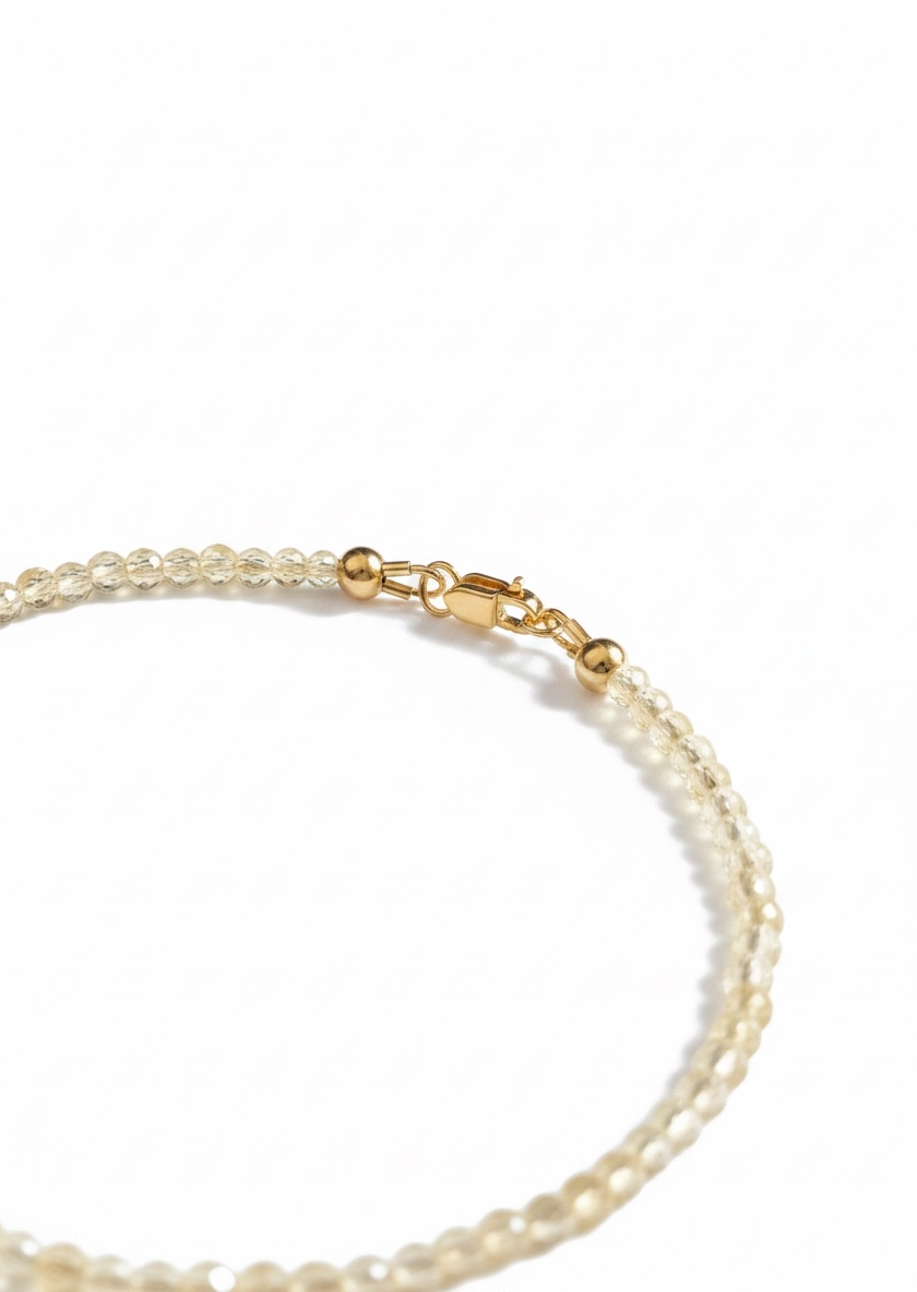 Adjustable Faceted Citrine Anklet