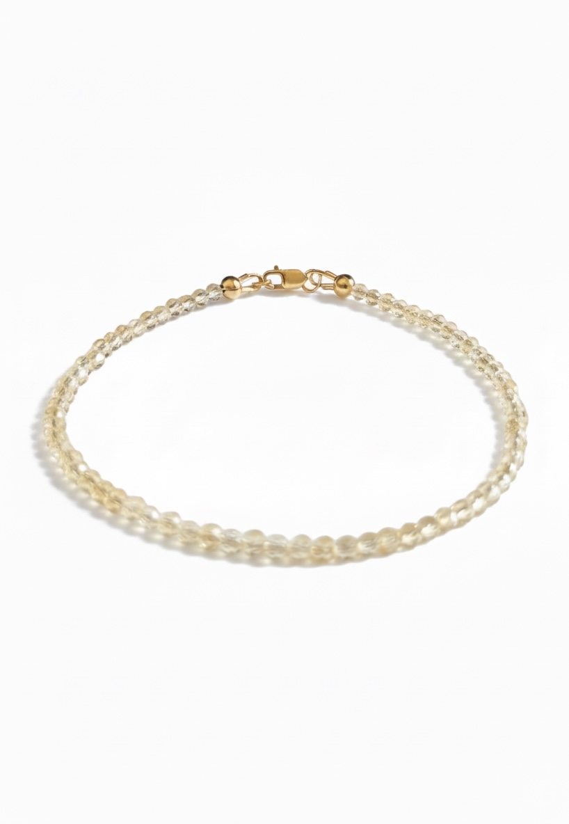 Adjustable Faceted Citrine Anklet