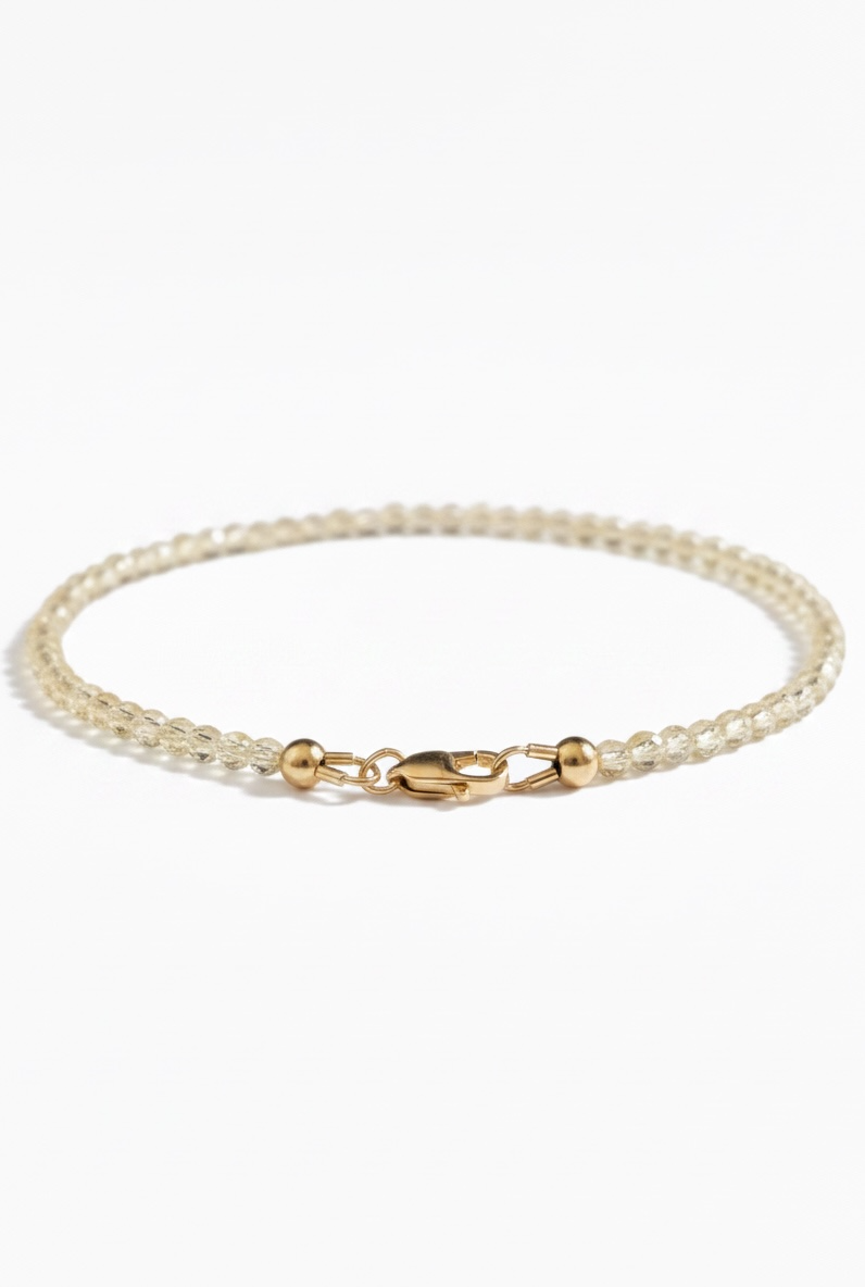 Adjustable Faceted Citrine Anklet