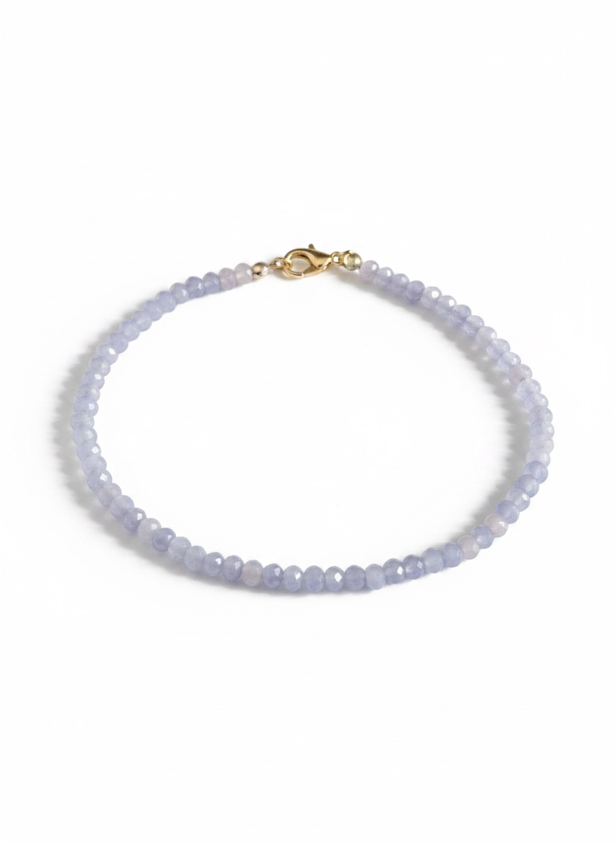 Adjustable Faceted Purple Jade Anklet