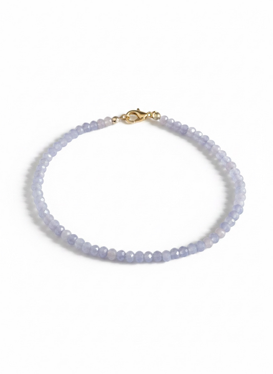 Adjustable Faceted Purple Jade Anklet