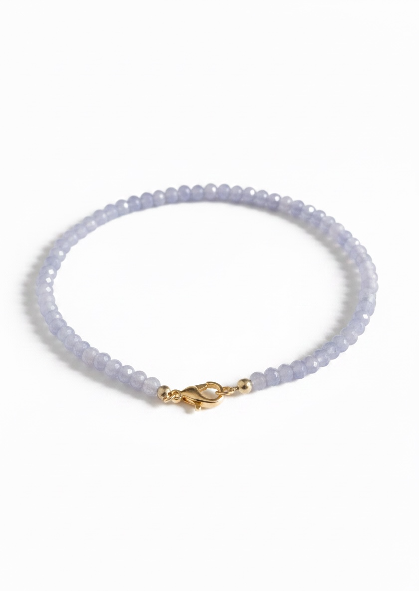 Adjustable Faceted Purple Jade Anklet