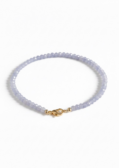 Adjustable Faceted Purple Jade Anklet