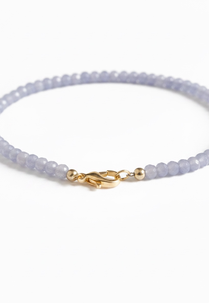 Adjustable Faceted Purple Jade Anklet
