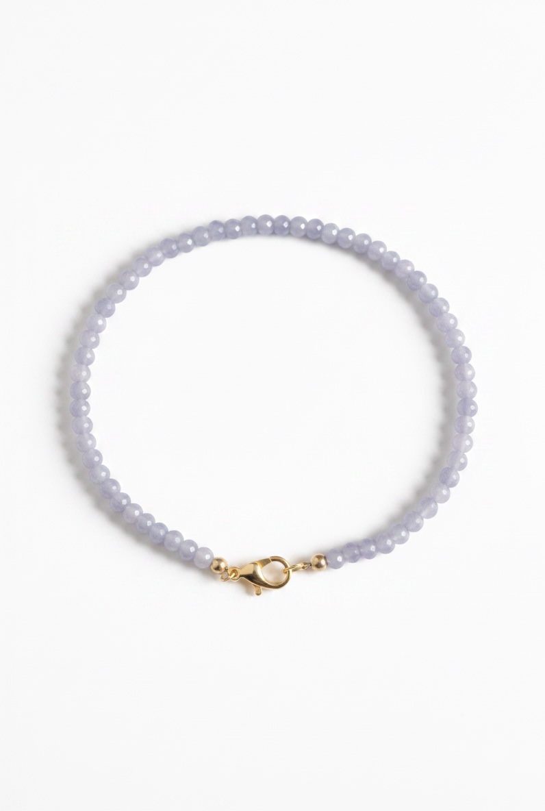 Adjustable Faceted Purple Jade Anklet