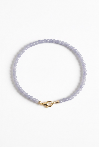 Adjustable Faceted Purple Jade Anklet