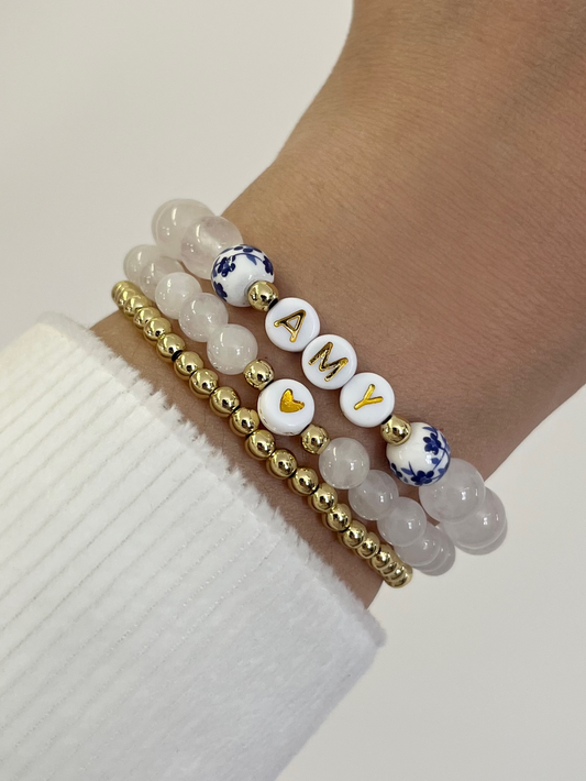 Set of 3 Custom Name Bracelet Stack