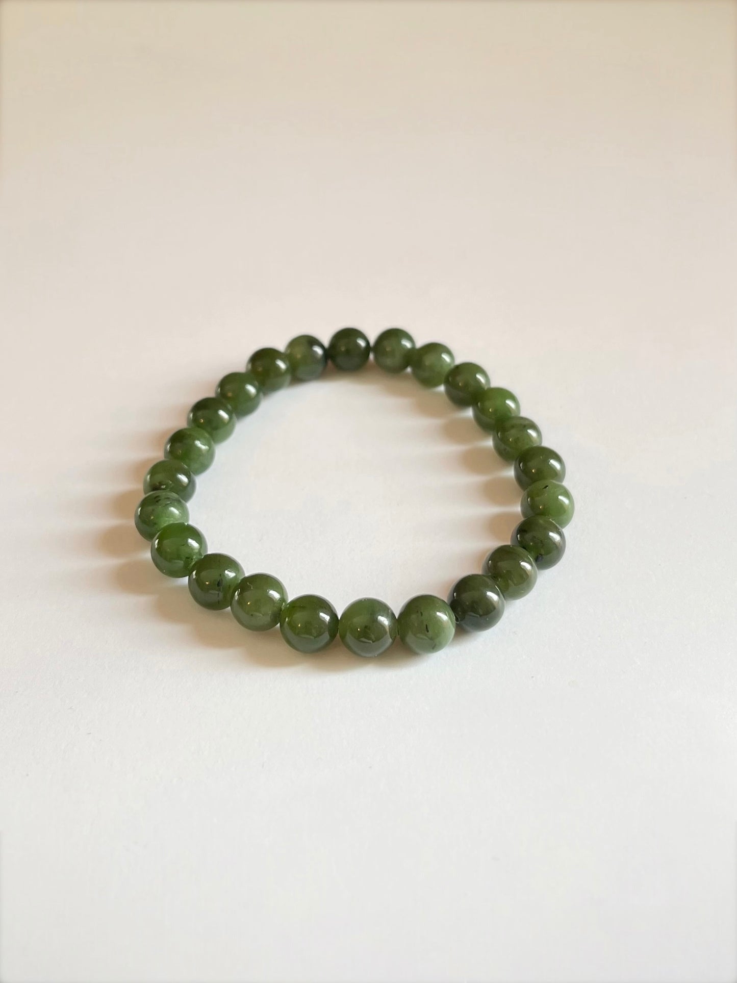 Canadian Green Jade Stretch Bracelet