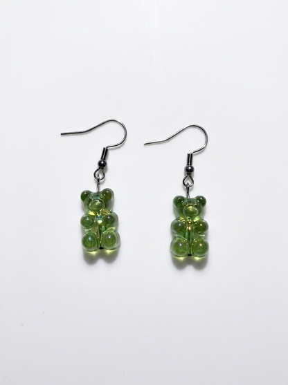 Green Gummy Bear Earrings