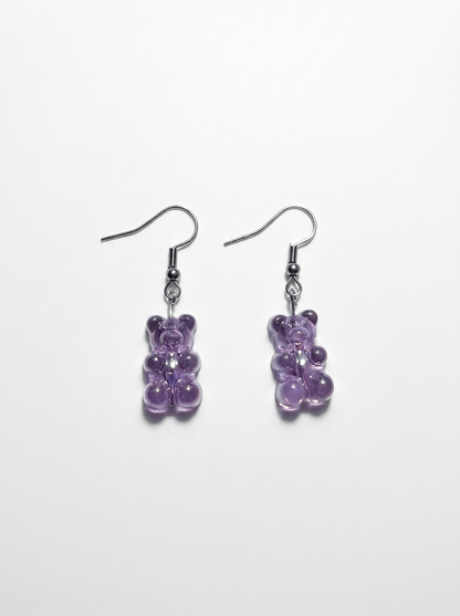 Purple Gummy Bear Earrings