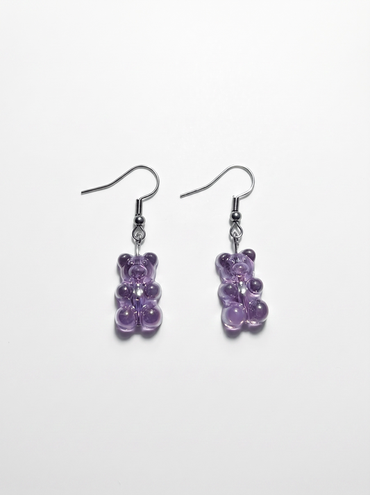 Purple Gummy Bear Earrings