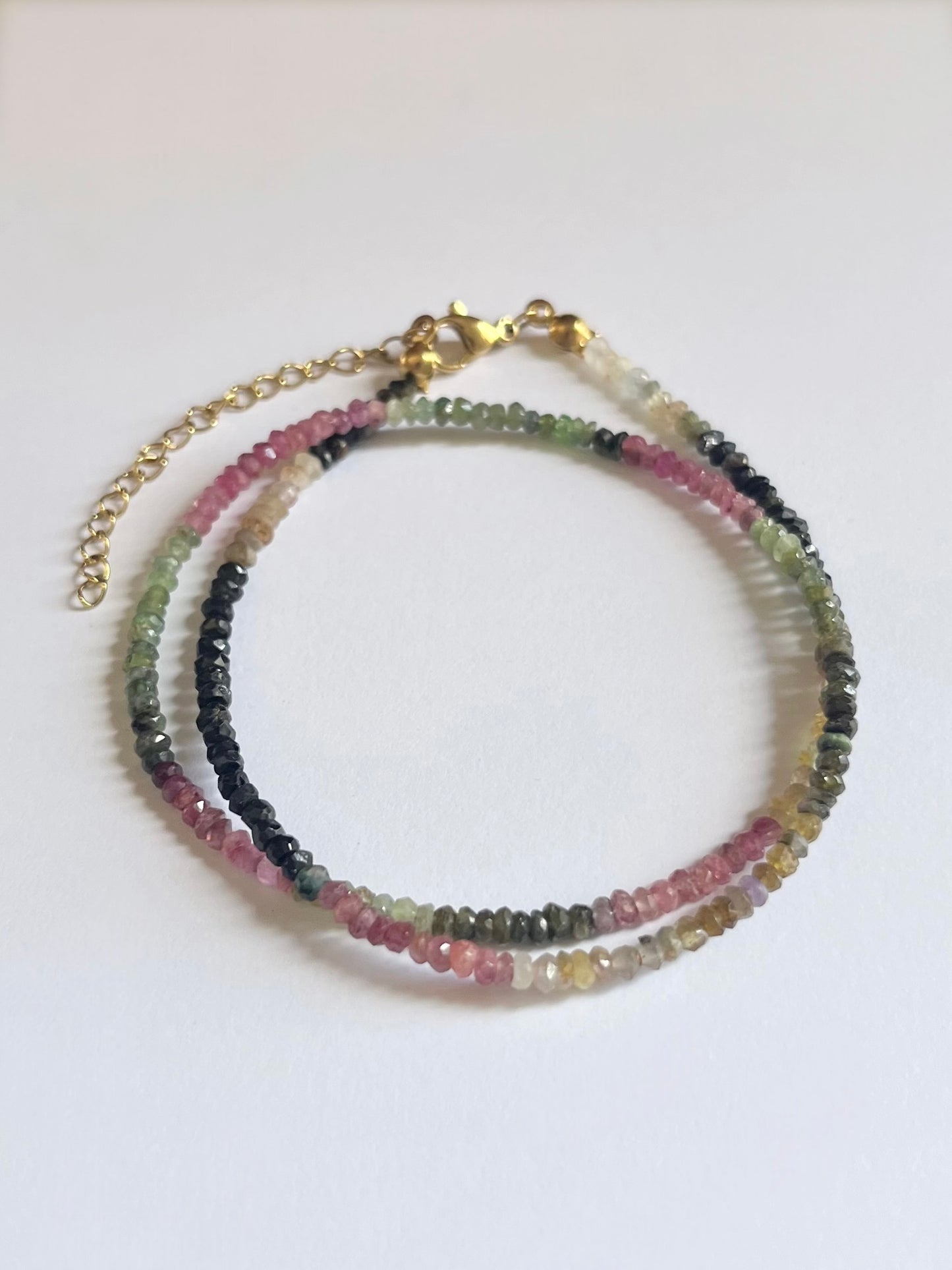 Adjustable Faceted Multi Tourmaline Necklace