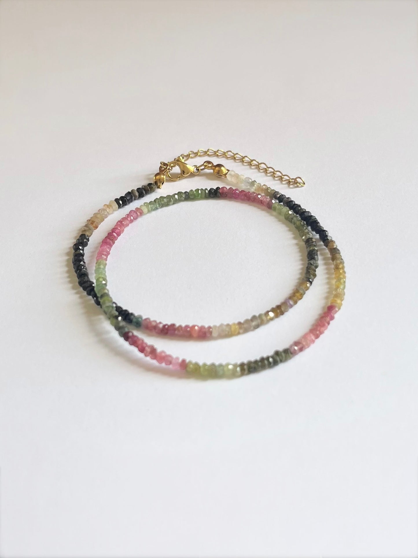 Adjustable Faceted Multi Tourmaline Necklace