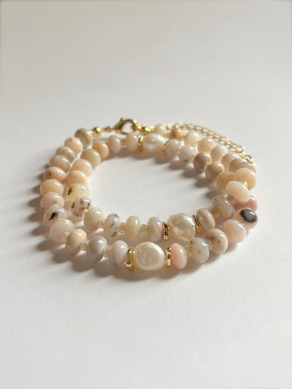 Pearl + Pink Opal Necklace