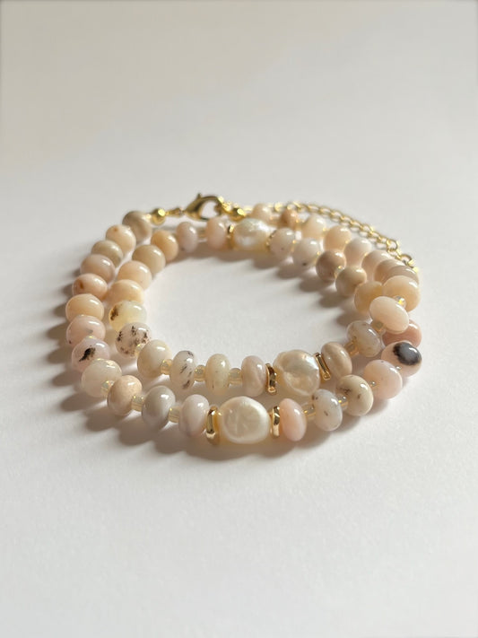 Pearl + Pink Opal Necklace