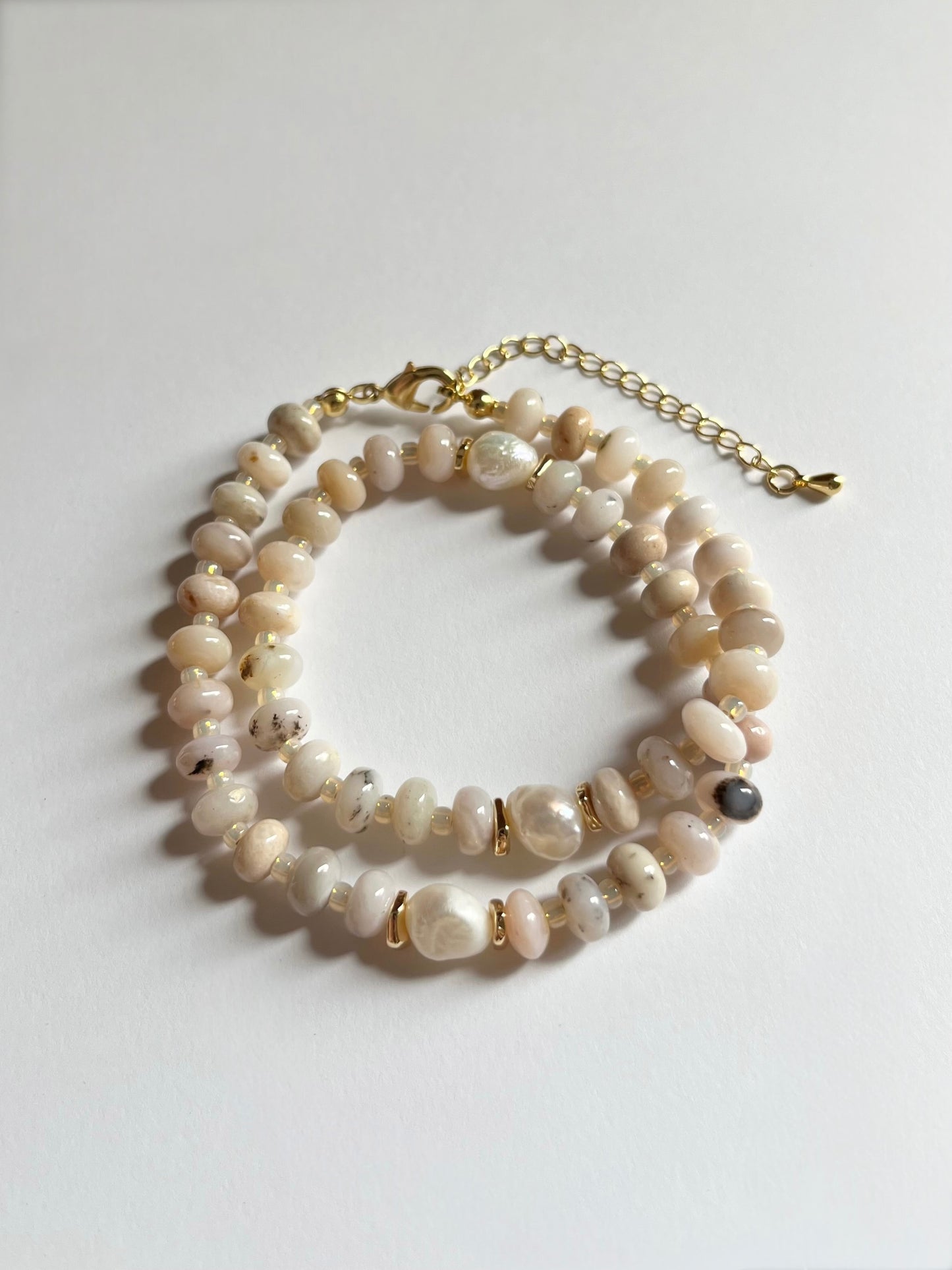 Pearl + Pink Opal Necklace