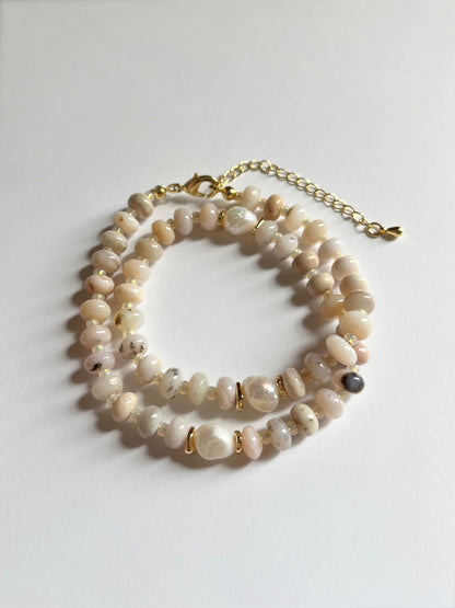 Pearl + Pink Opal Necklace