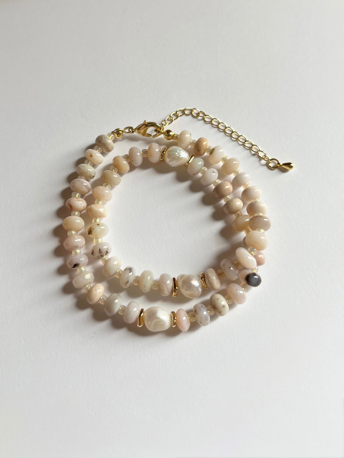 Pearl + Pink Opal Necklace