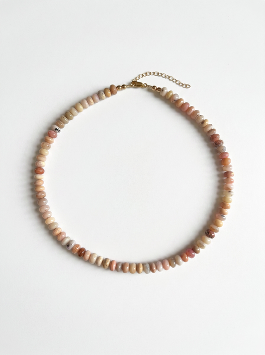Chunky Beaded Pink Opal Necklace