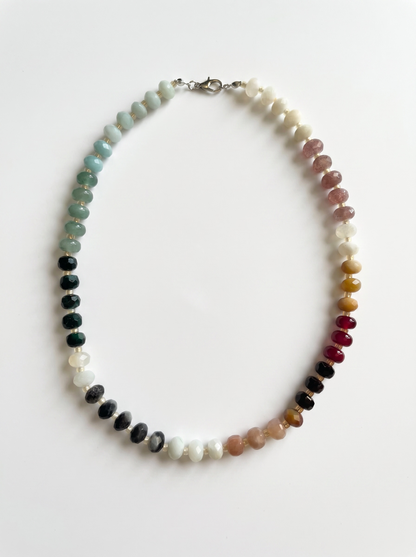 Celestial Harmony Colourful Mixed Gemstone Necklace