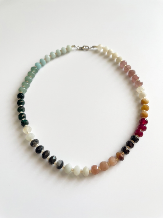 Celestial Harmony Colourful Mixed Gemstone Necklace