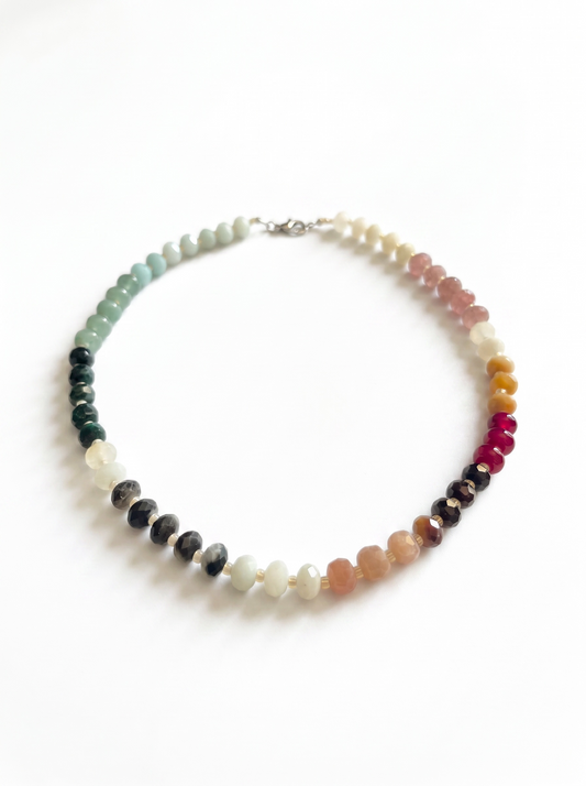 Celestial Harmony Colourful Mixed Gemstone Necklace