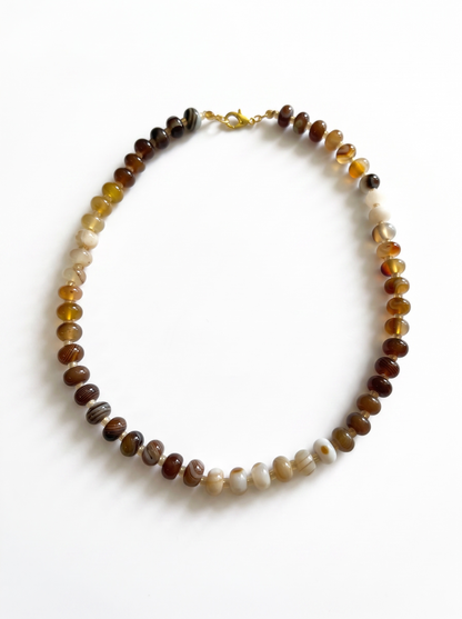 Coffee Brown Agate Necklace