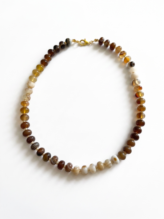 Coffee Brown Agate Necklace