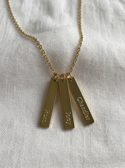 Set of 3 Bars Necklace with Custom Engraving