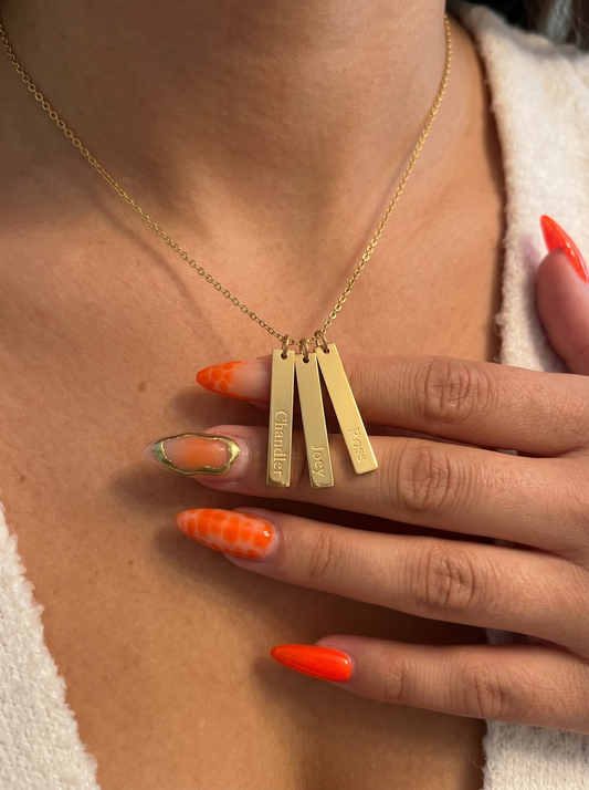 Set of 3 Bars Necklace with Custom Engraving