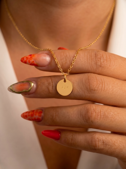 14k Gold Filled Disc Necklace with Custom Engraving