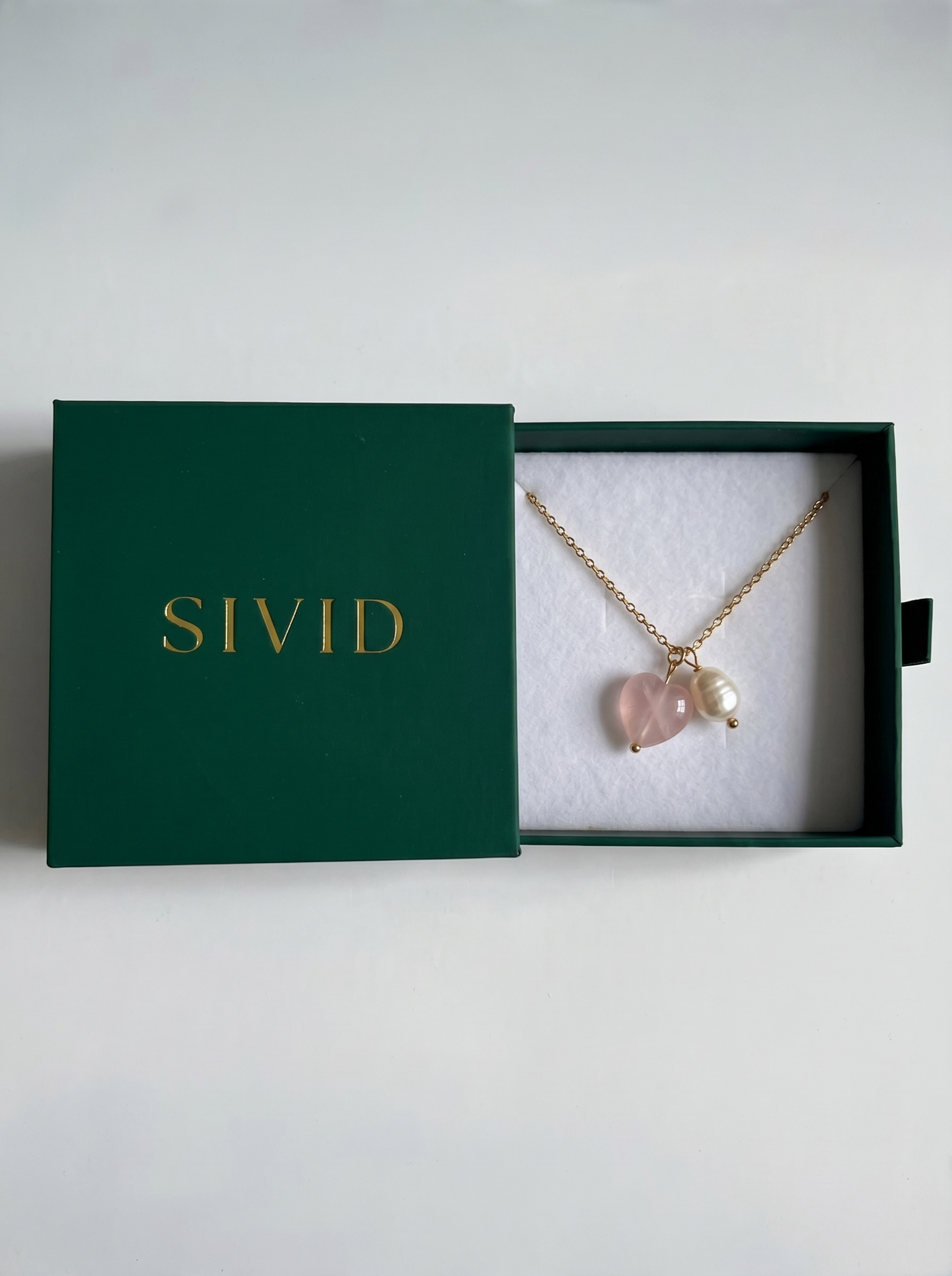 Rose Quartz Heart and Baroque Pearl Necklace