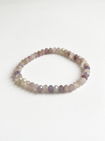 Faceted Purple Tourmaline Stretch Bracelet