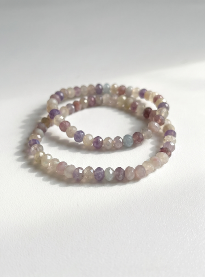 Faceted Purple Tourmaline Stretch Bracelet