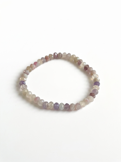 Faceted Purple Tourmaline Stretch Bracelet