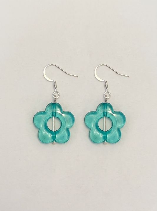 Daisy Earrings in Blue Aquamarine