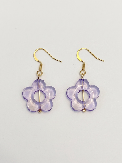 Daisy Earrings in Purple Lavender