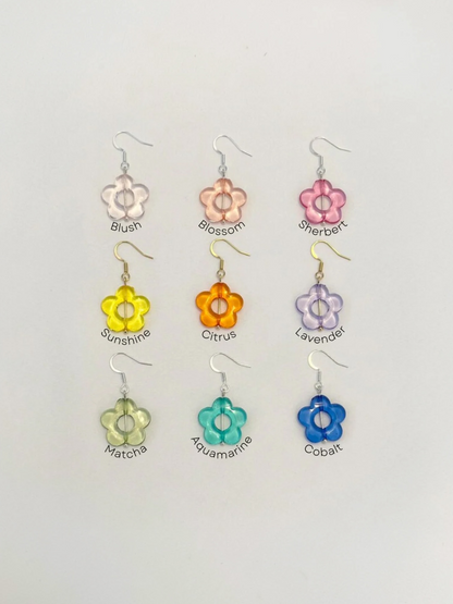 Daisy Earrings in Purple Lavender