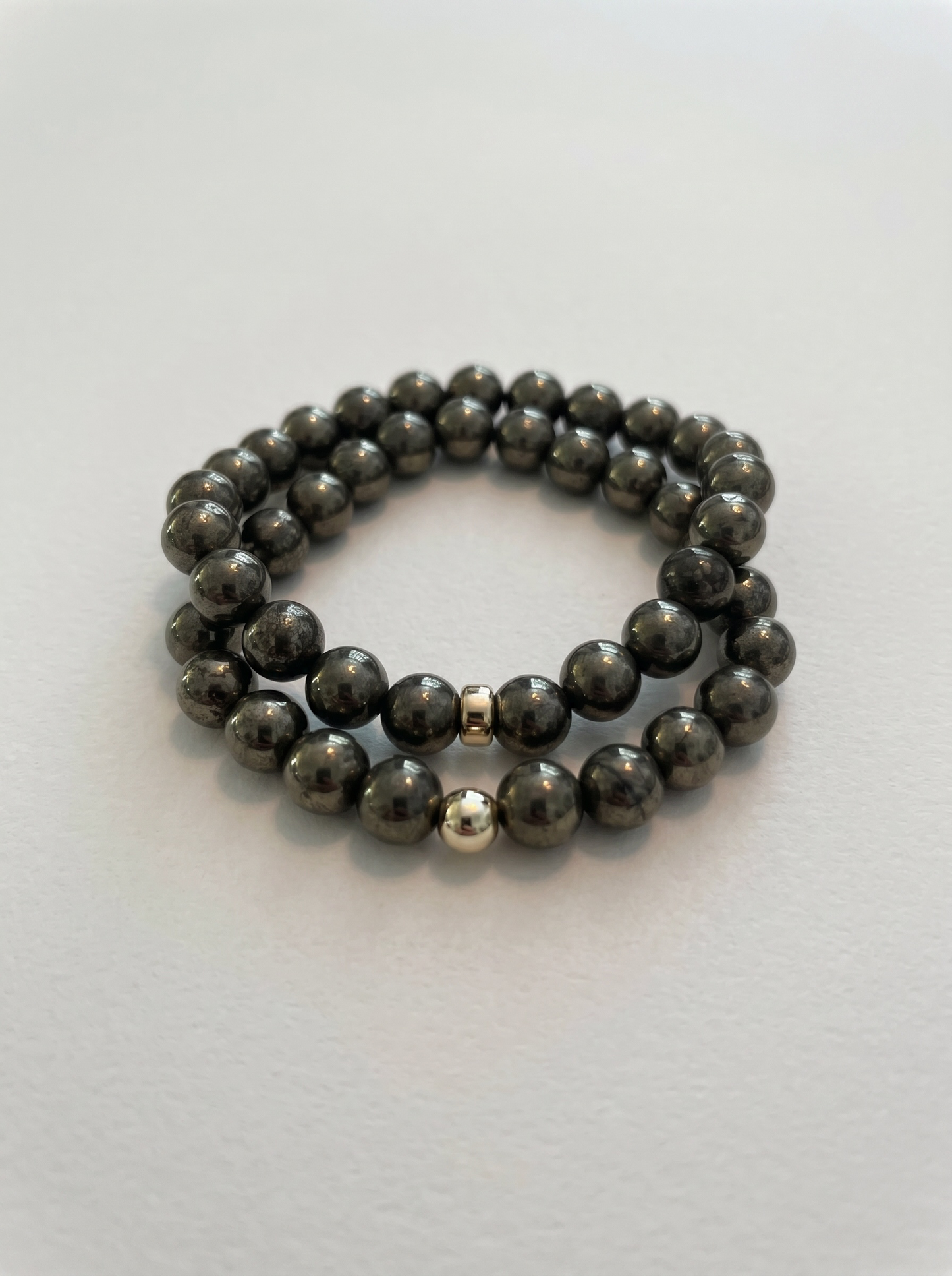 Pyrite + Gold Stretch Bracelet