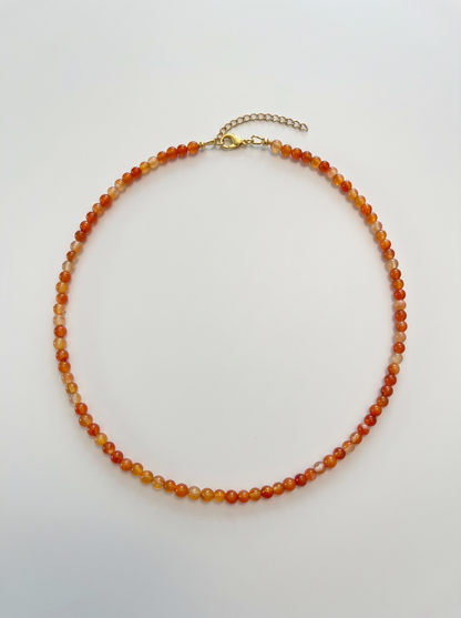 4mm Carnelian Necklace
