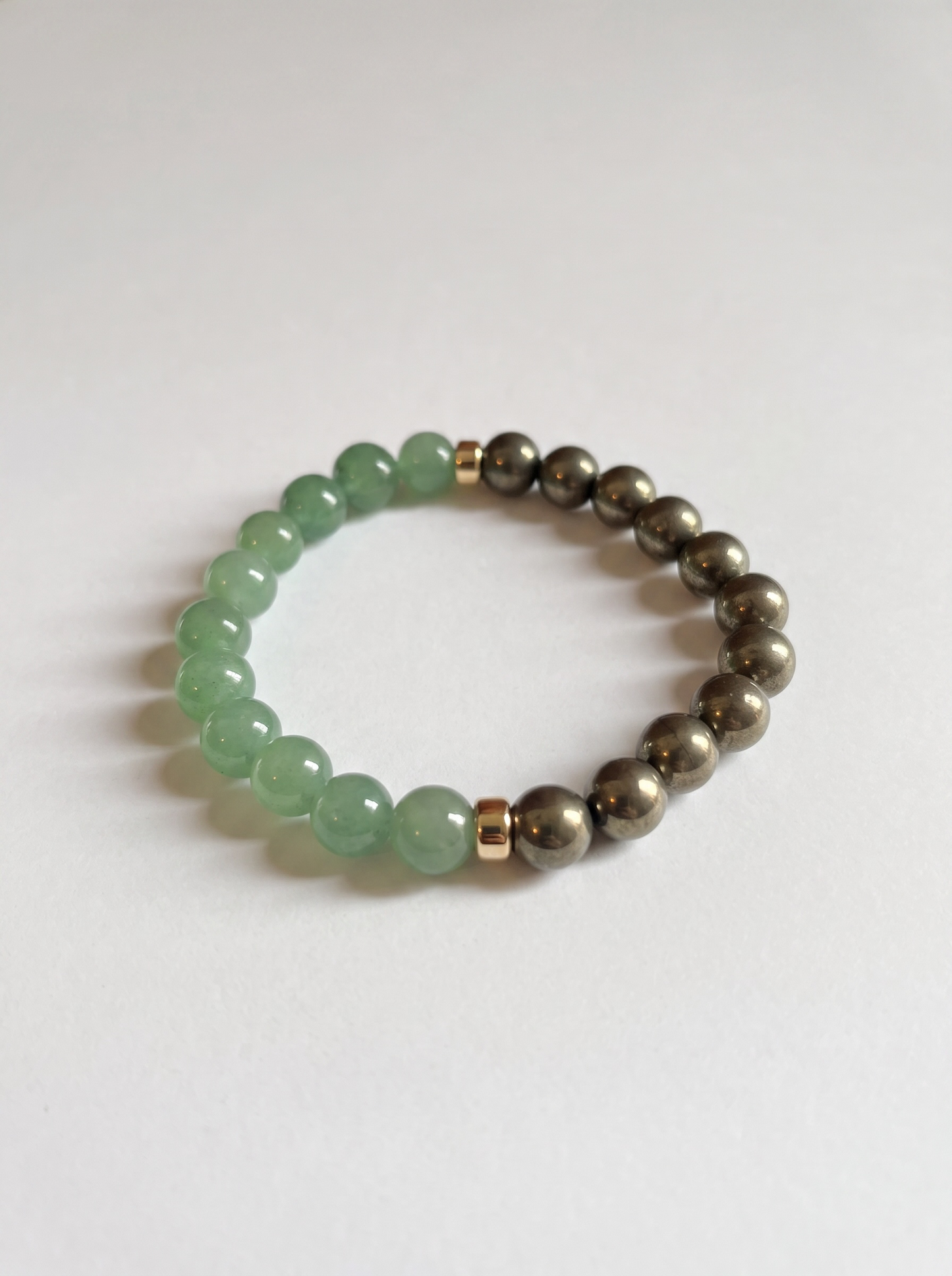Green Aventurine + Pyrite Stretch Bracelet