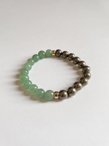 Green Aventurine + Pyrite Stretch Bracelet