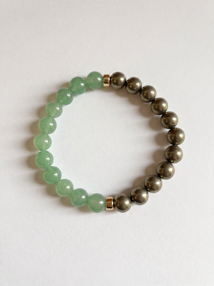 Green Aventurine + Pyrite Stretch Bracelet