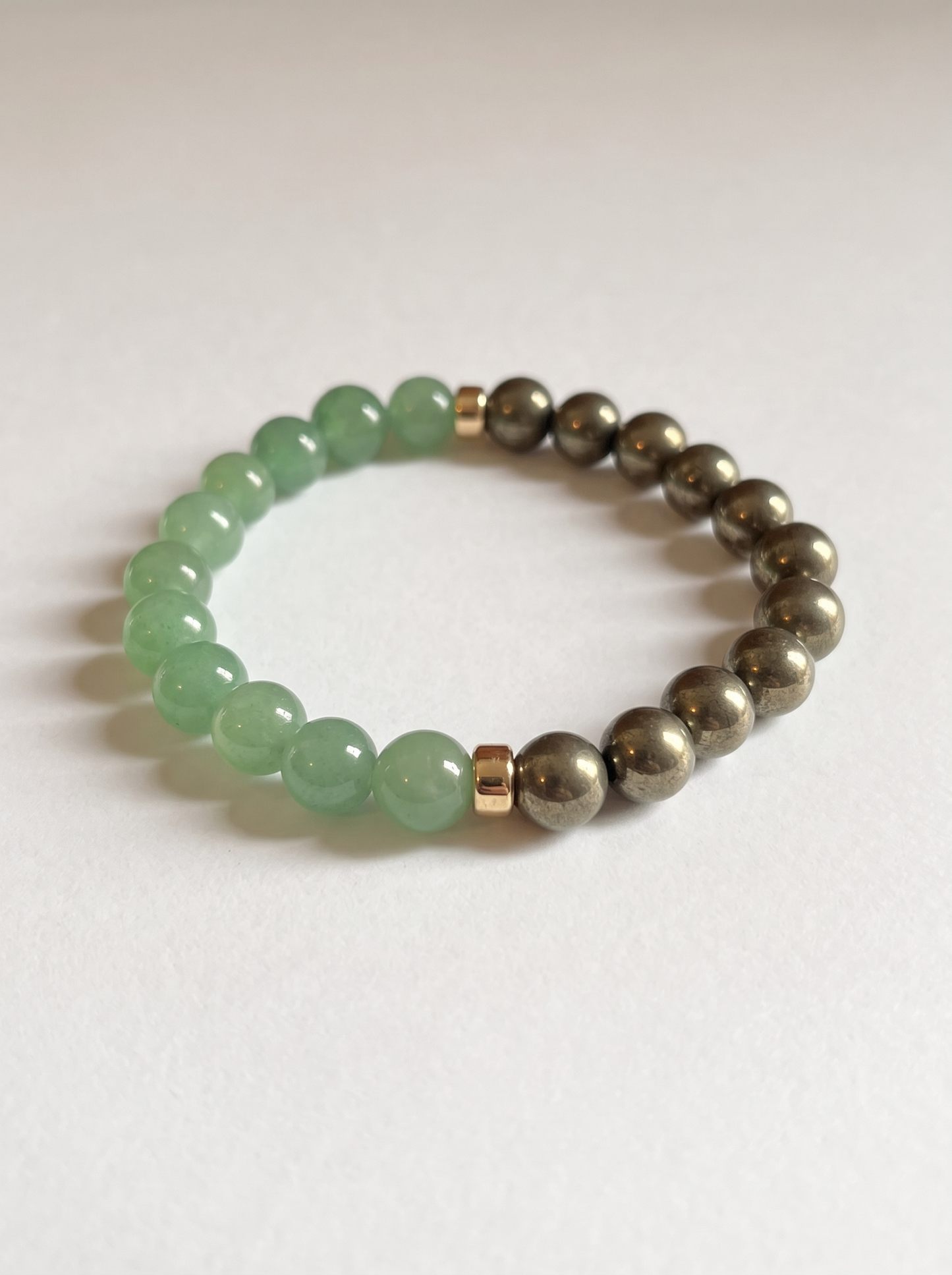 Green Aventurine + Pyrite Stretch Bracelet
