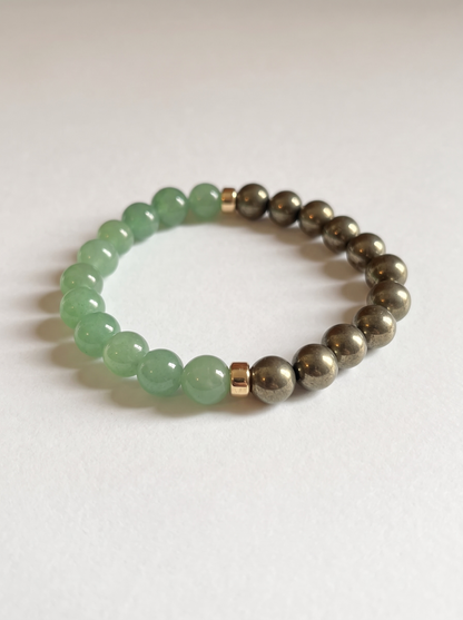 Green Aventurine + Pyrite Stretch Bracelet