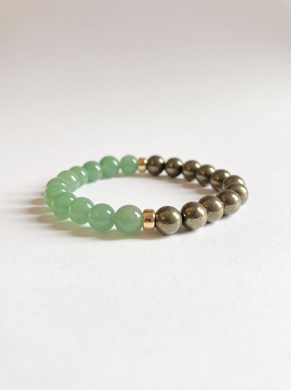 Green Aventurine + Pyrite Stretch Bracelet