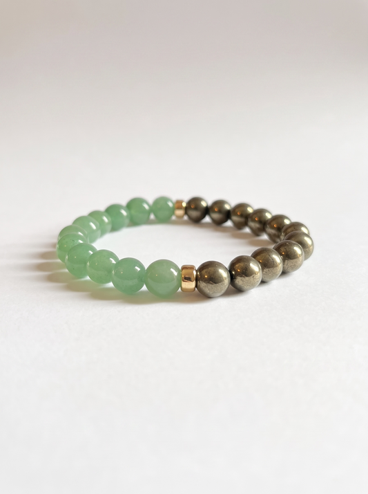 Green Aventurine + Pyrite Stretch Bracelet